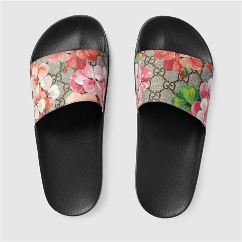 bloom gucci slides|women's pink gucci slides.